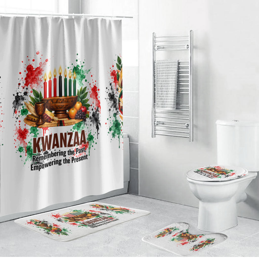 Kwanzaa Pan African Bathroom Set - Mishumaa Saba - Black History - Watercolor Art
