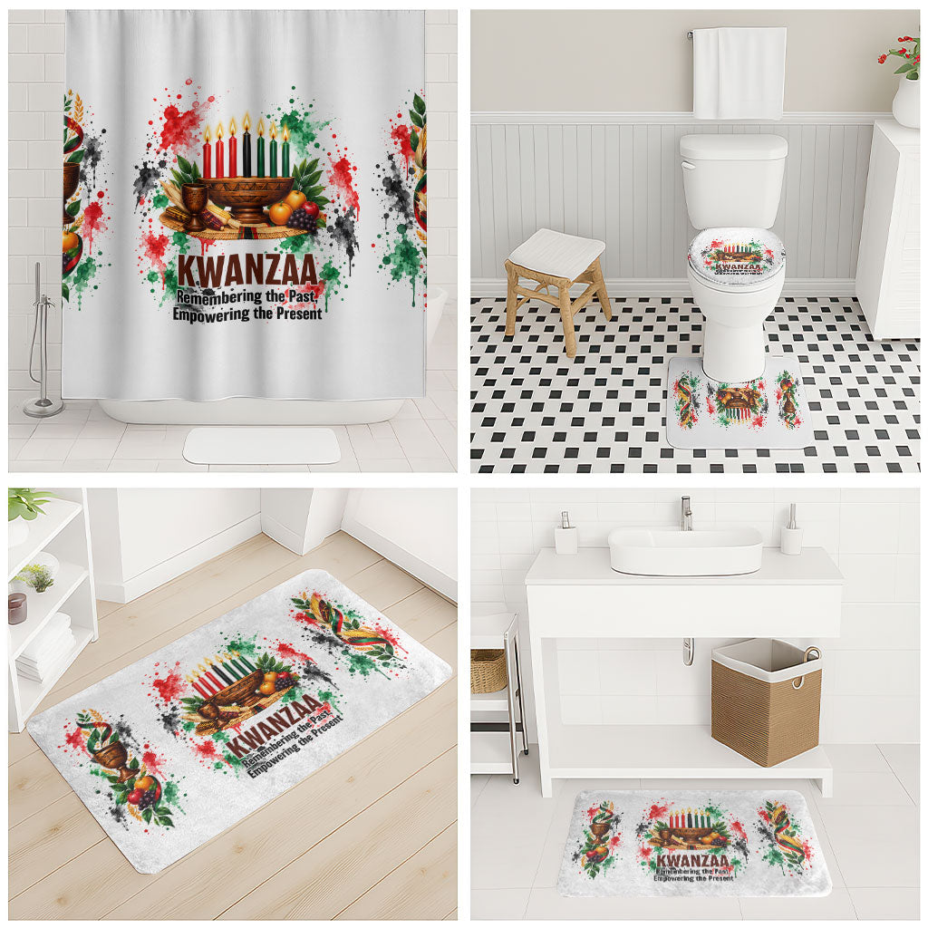 Kwanzaa Pan African Bathroom Set - Mishumaa Saba - Black History - Watercolor Art
