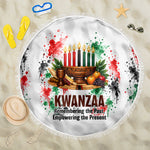 Kwanzaa Pan African Beach Blanket - Mishumaa Saba - Black History - Watercolor Art