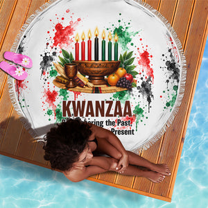 Kwanzaa Pan African Beach Blanket - Mishumaa Saba - Black History - Watercolor Art