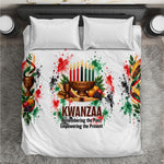 Kwanzaa Pan African Bedding Set - Mishumaa Saba - Black History - Watercolor Art