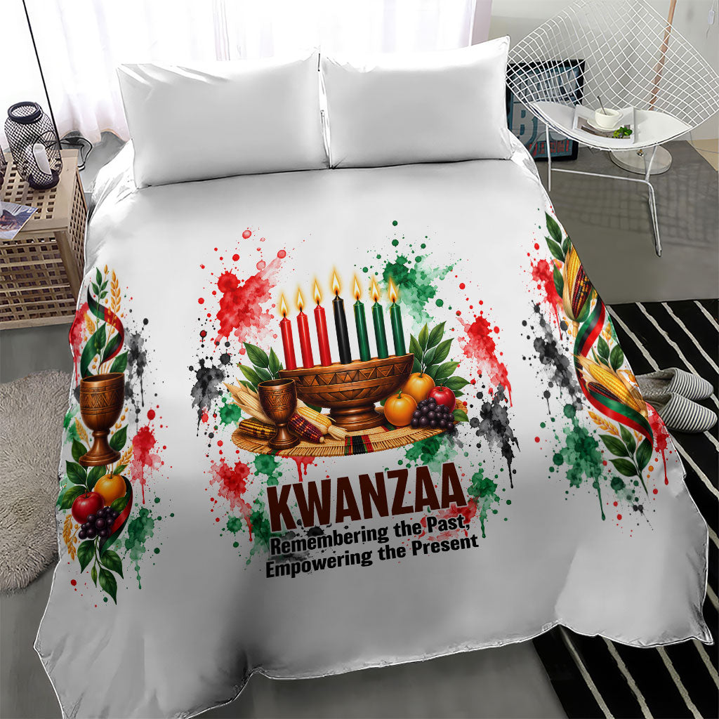 Kwanzaa Pan African Bedding Set - Mishumaa Saba - Black History - Watercolor Art