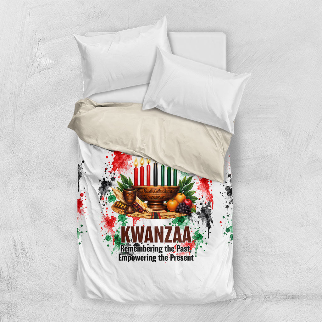 Kwanzaa Pan African Bedding Set - Mishumaa Saba - Black History - Watercolor Art