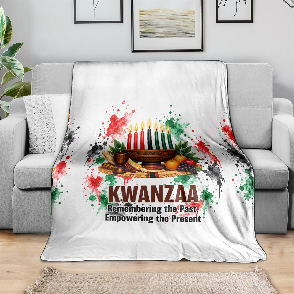 Kwanzaa Pan African Blanket - Mishumaa Saba - Black History - Watercolor Art