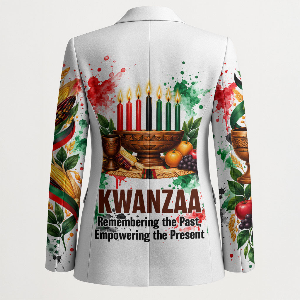 Kwanzaa Pan African Blazer - Mishumaa Saba - Black History - Watercolor Art
