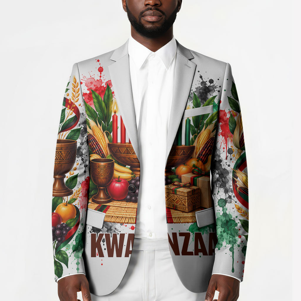 Kwanzaa Pan African Blazer - Mishumaa Saba - Black History - Watercolor Art