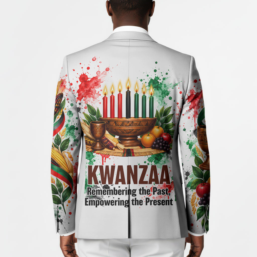 Kwanzaa Pan African Blazer - Mishumaa Saba - Black History - Watercolor Art