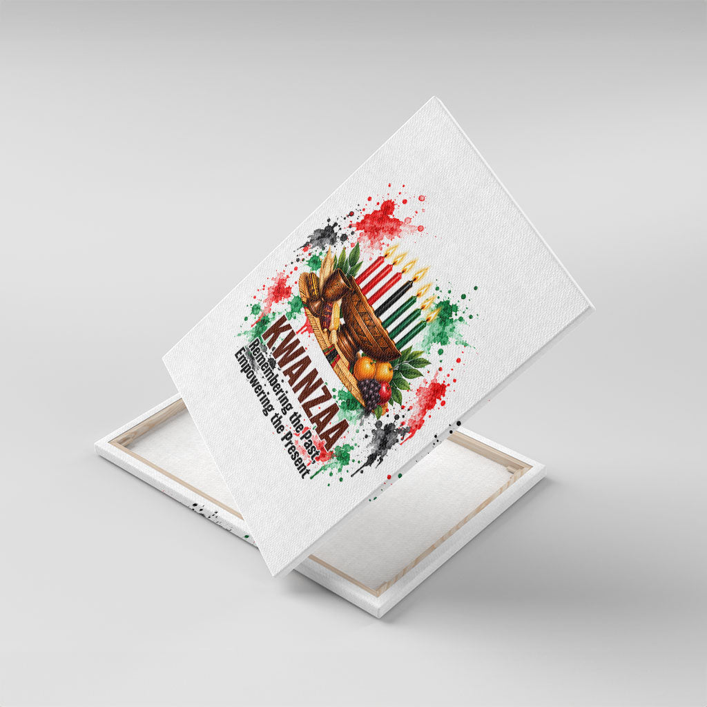 Kwanzaa Pan African Canvas Wall Art - Mishumaa Saba - Black History - Watercolor Art