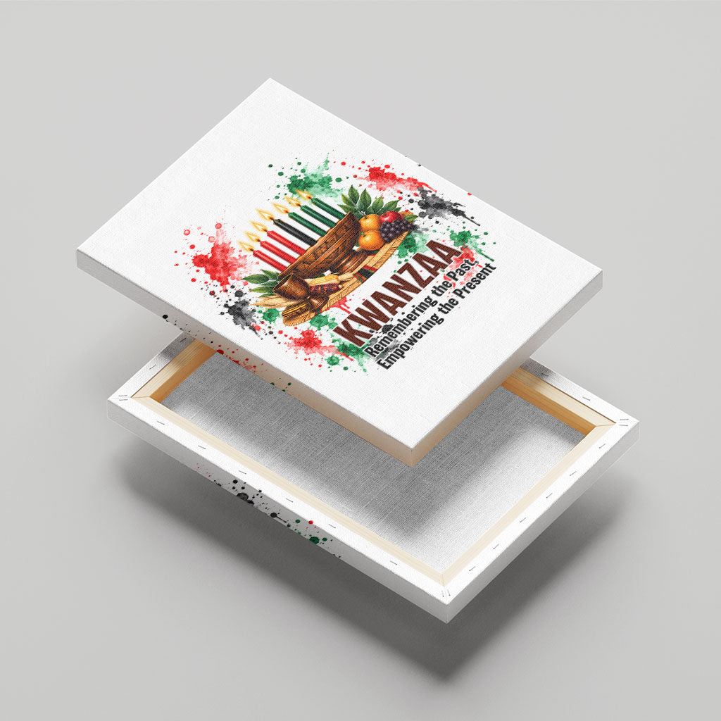 Kwanzaa Pan African Canvas Wall Art - Mishumaa Saba - Black History - Watercolor Art