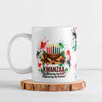 Kwanzaa Pan African Ceramic Mug - Mishumaa Saba - Black History - Watercolor Art