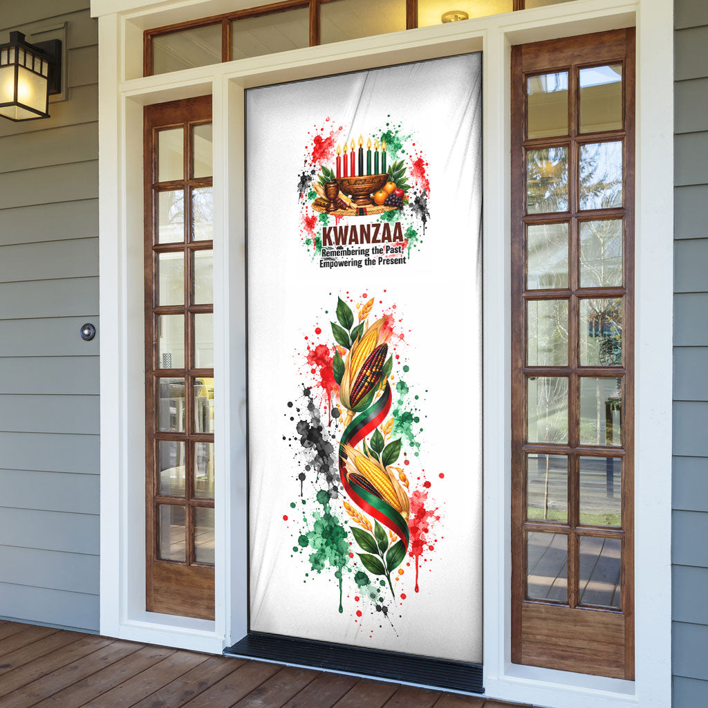 Kwanzaa Pan African Door Cover - Mishumaa Saba - Black History - Watercolor Art