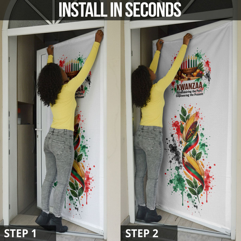 Kwanzaa Pan African Door Cover - Mishumaa Saba - Black History - Watercolor Art