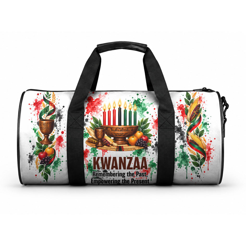 Kwanzaa Pan African Duffle Bag - Mishumaa Saba - Black History - Watercolor Art