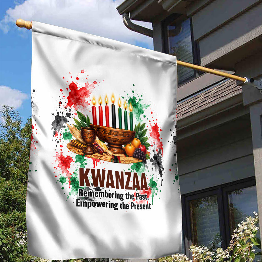 Kwanzaa Pan African Garden Flag - Mishumaa Saba - Black History - Watercolor Art