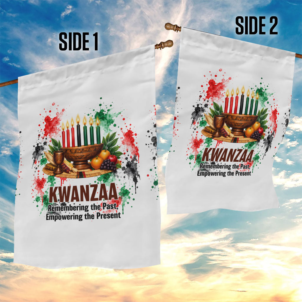 Kwanzaa Pan African Garden Flag - Mishumaa Saba - Black History - Watercolor Art