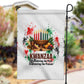 Kwanzaa Pan African Garden Flag - Mishumaa Saba - Black History - Watercolor Art