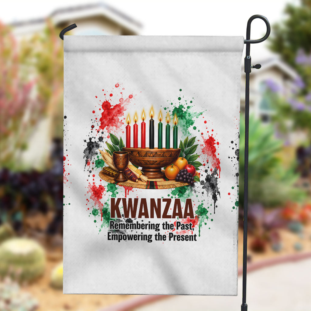 Kwanzaa Pan African Garden Flag - Mishumaa Saba - Black History - Watercolor Art