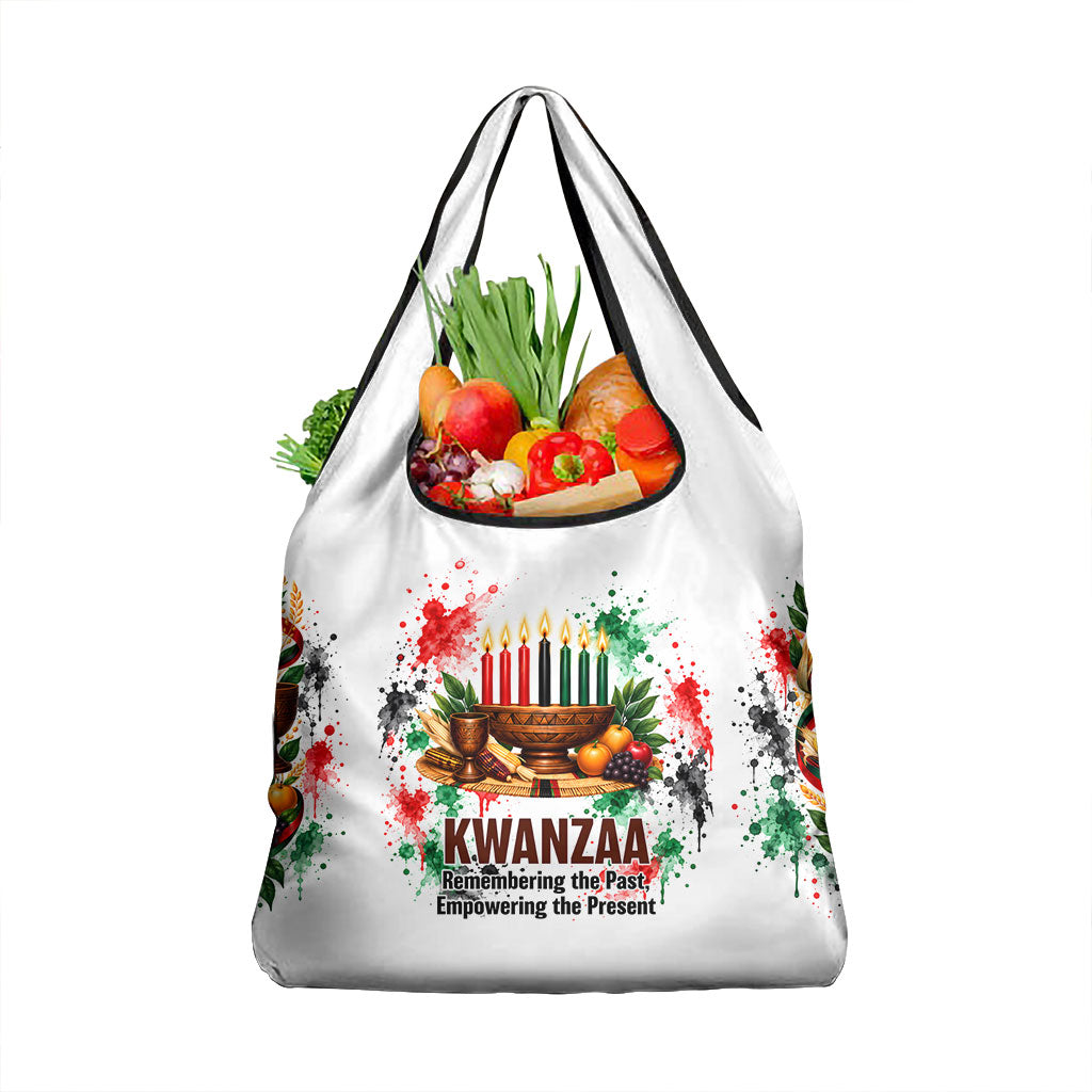 Kwanzaa Pan African Grocery Bag - Mishumaa Saba - Black History - Watercolor Art
