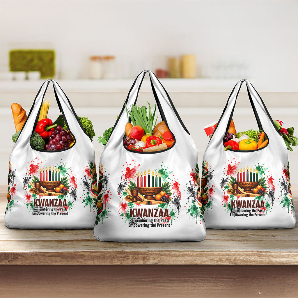 Kwanzaa Pan African Grocery Bag - Mishumaa Saba - Black History - Watercolor Art