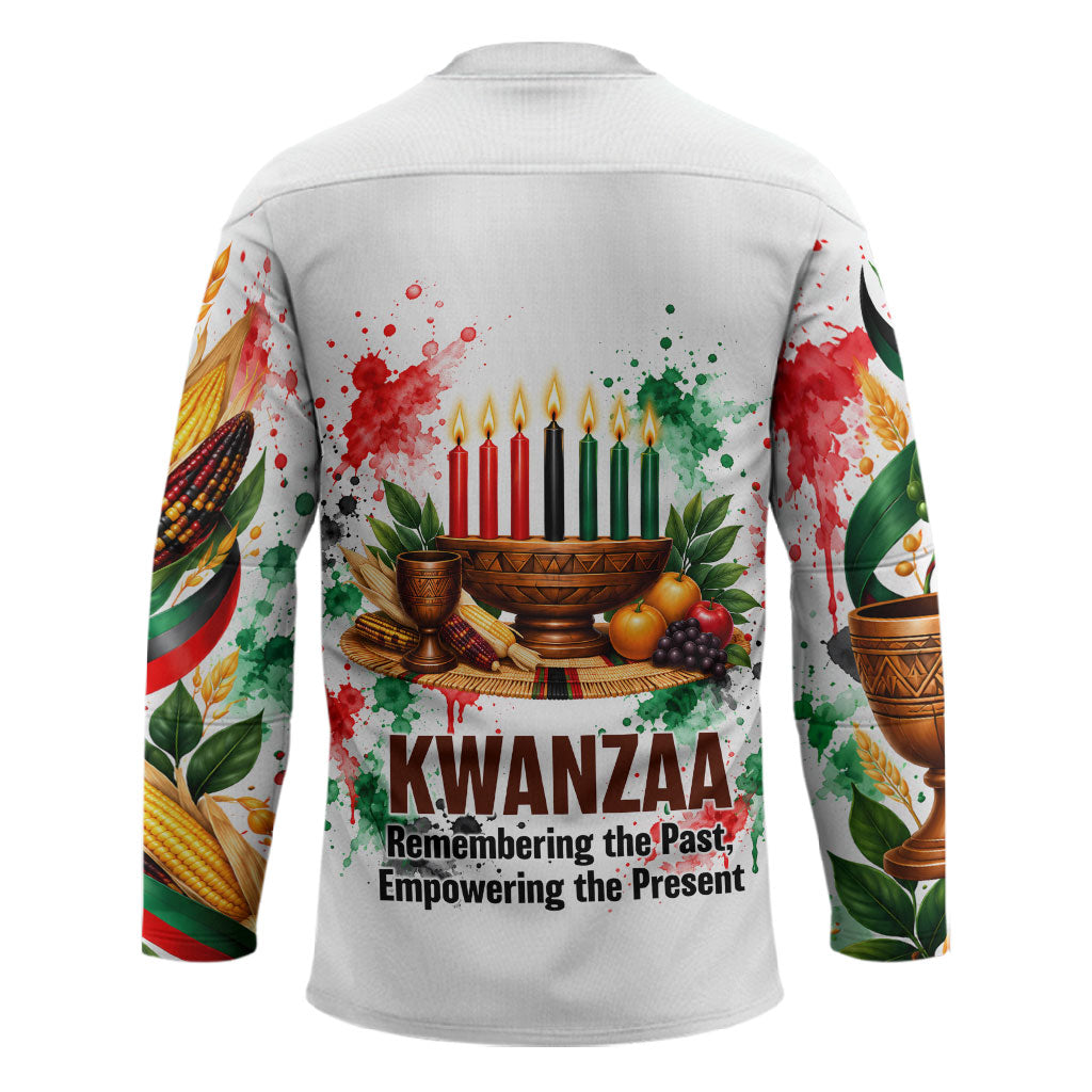 Kwanzaa Pan African Hockey Jersey - Mishumaa Saba - Black History - Watercolor Art