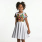 Kwanzaa Pan African Kid Short Sleeve Dress - Mishumaa Saba - Black History - Watercolor Art