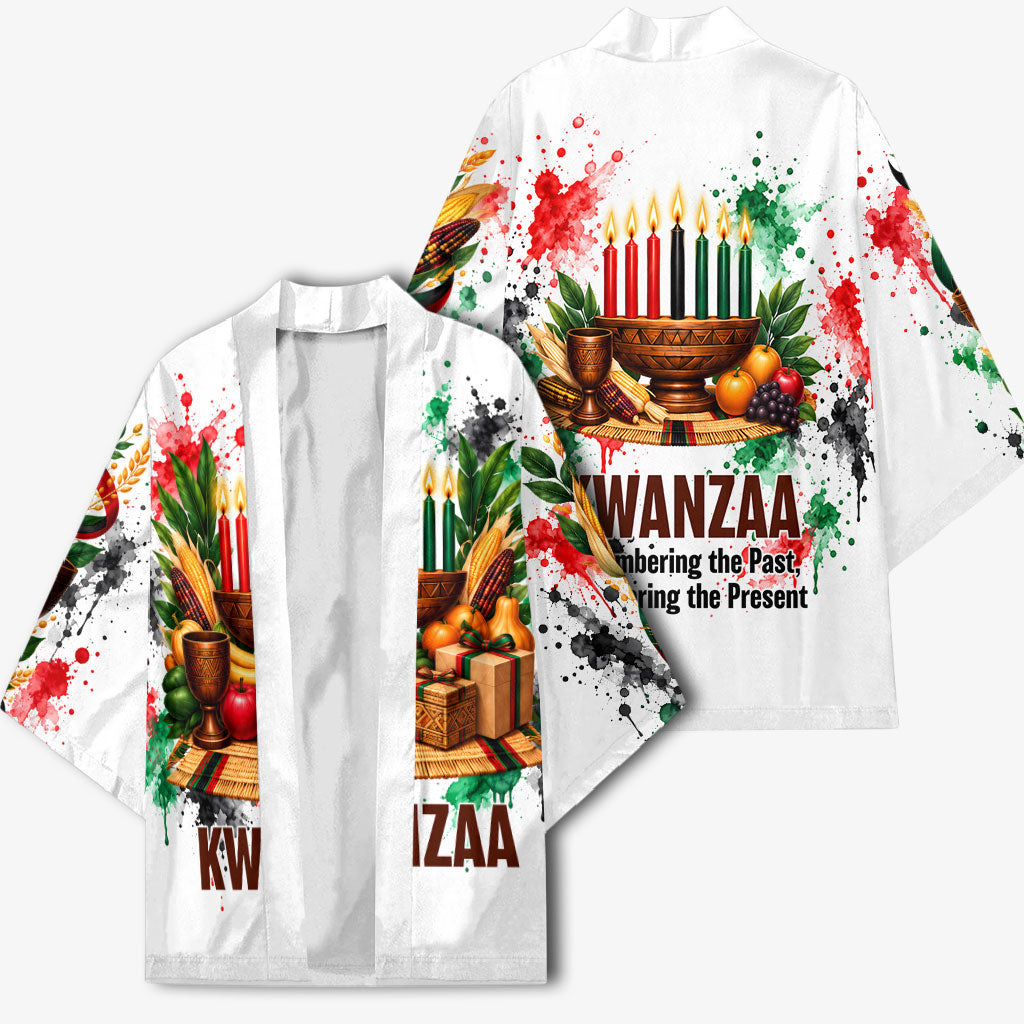 Kwanzaa Pan African Kimono - Mishumaa Saba - Black History - Watercolor Art