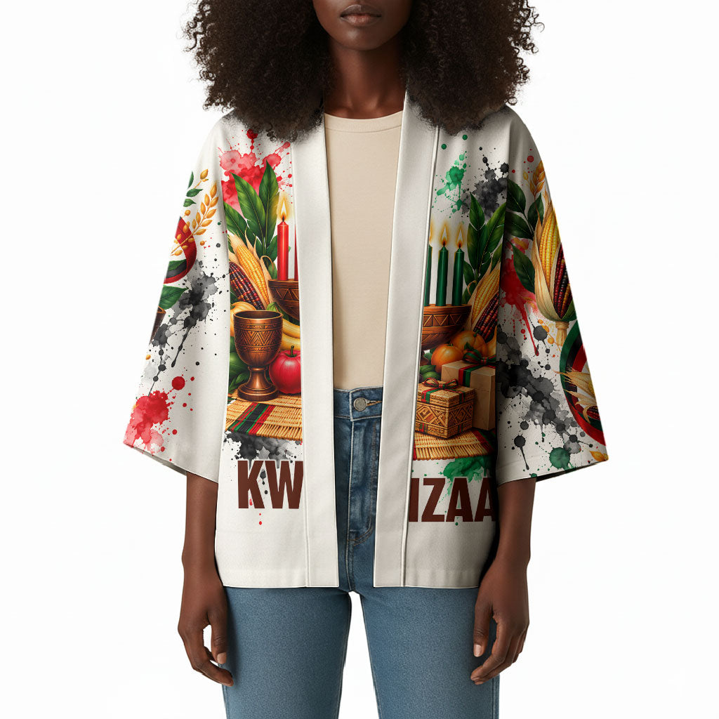 Kwanzaa Pan African Kimono - Mishumaa Saba - Black History - Watercolor Art