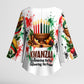 Kwanzaa Pan African Kimono Sleeve Blouse - Mishumaa Saba - Black History - Watercolor Art