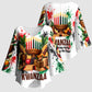 Kwanzaa Pan African Kimono Sleeve Blouse - Mishumaa Saba - Black History - Watercolor Art