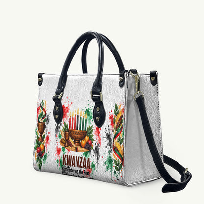 Kwanzaa Pan African Leather Bag - Mishumaa Saba - Black History - Watercolor Art