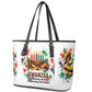 Kwanzaa Pan African Leather Tote Bag - Mishumaa Saba - Black History - Watercolor Art