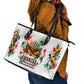 Kwanzaa Pan African Leather Tote Bag - Mishumaa Saba - Black History - Watercolor Art