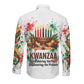 Kwanzaa Pan African Long Sleeve Button Shirt - Mishumaa Saba - Black History - Watercolor Art