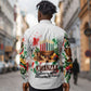 Kwanzaa Pan African Long Sleeve Button Shirt - Mishumaa Saba - Black History - Watercolor Art