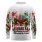 Kwanzaa Pan African Long Sleeve Polo Shirt - Mishumaa Saba - Black History - Watercolor Art