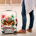 Kwanzaa Pan African Luggage Cover - Mishumaa Saba - Black History - Watercolor Art