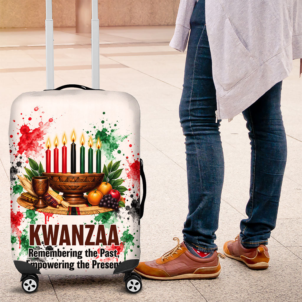 Kwanzaa Pan African Luggage Cover - Mishumaa Saba - Black History - Watercolor Art