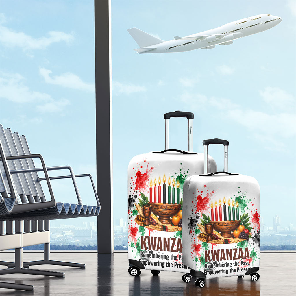 Kwanzaa Pan African Luggage Cover - Mishumaa Saba - Black History - Watercolor Art