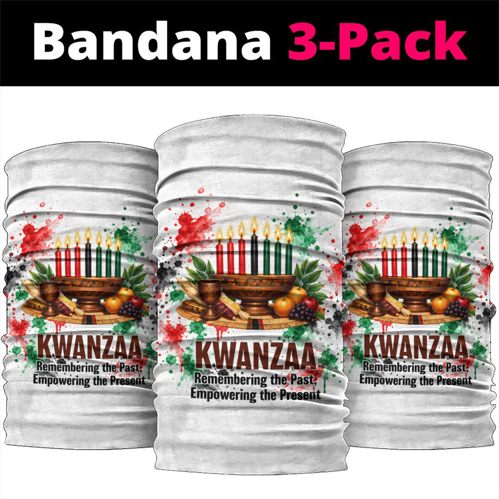 Kwanzaa Pan African Neck Gaiter - Mishumaa Saba - Black History - Watercolor Art