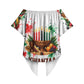 Kwanzaa Pan African Off Shoulder Wrap Waist Top - Mishumaa Saba - Black History - Watercolor Art