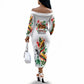 Kwanzaa Pan African Off The Shoulder Long Sleeve Dress - Mishumaa Saba - Black History - Watercolor Art