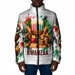 Kwanzaa Pan African Padded Jacket - Mishumaa Saba - Black History - Watercolor Art