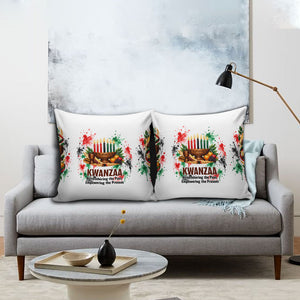 Kwanzaa Pan African Pillow Cover - Mishumaa Saba - Black History - Watercolor Art