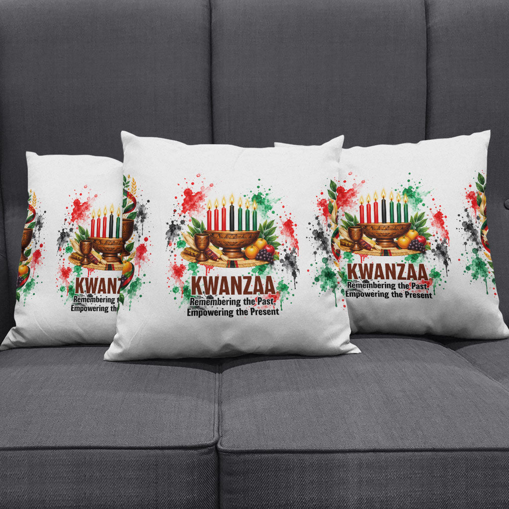 Kwanzaa Pan African Pillow Cover - Mishumaa Saba - Black History - Watercolor Art