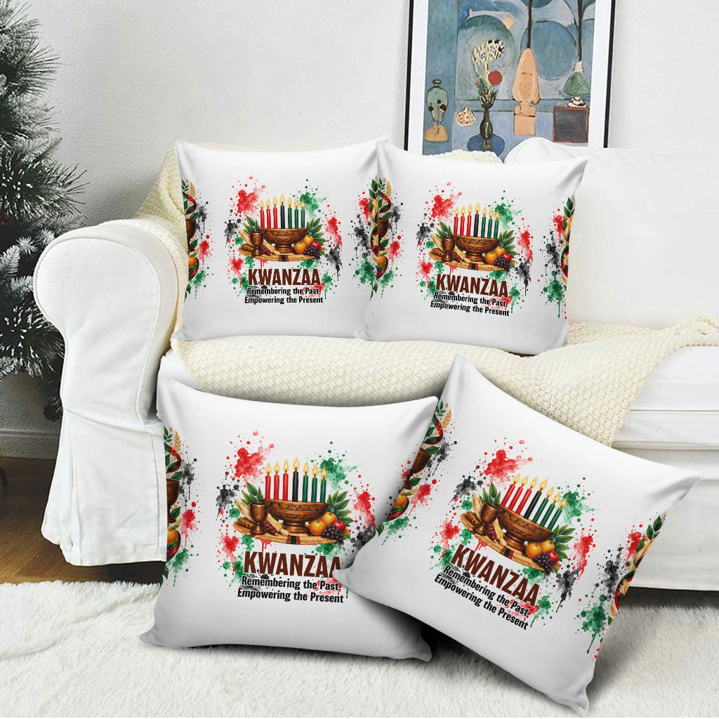 Kwanzaa Pan African Pillow Cover - Mishumaa Saba - Black History - Watercolor Art