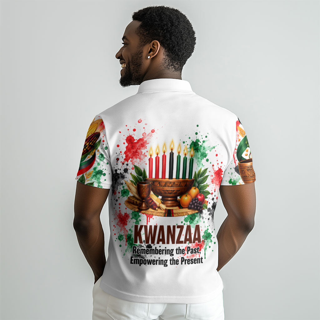Kwanzaa Pan African Polo Shirt - Mishumaa Saba - Black History - Watercolor Art