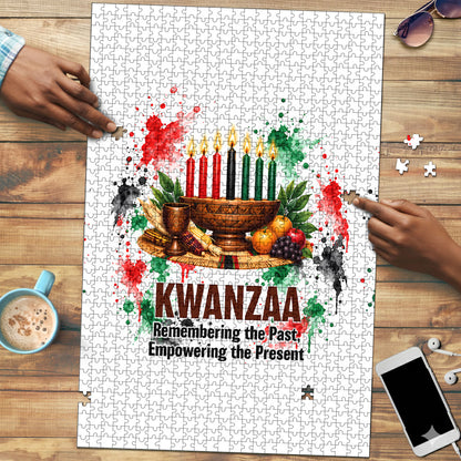 Kwanzaa Pan African Puzzle - Mishumaa Saba - Black History - Watercolor Art