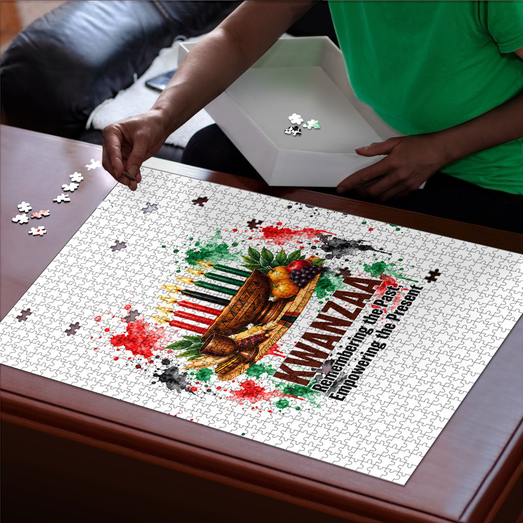 Kwanzaa Pan African Puzzle - Mishumaa Saba - Black History - Watercolor Art