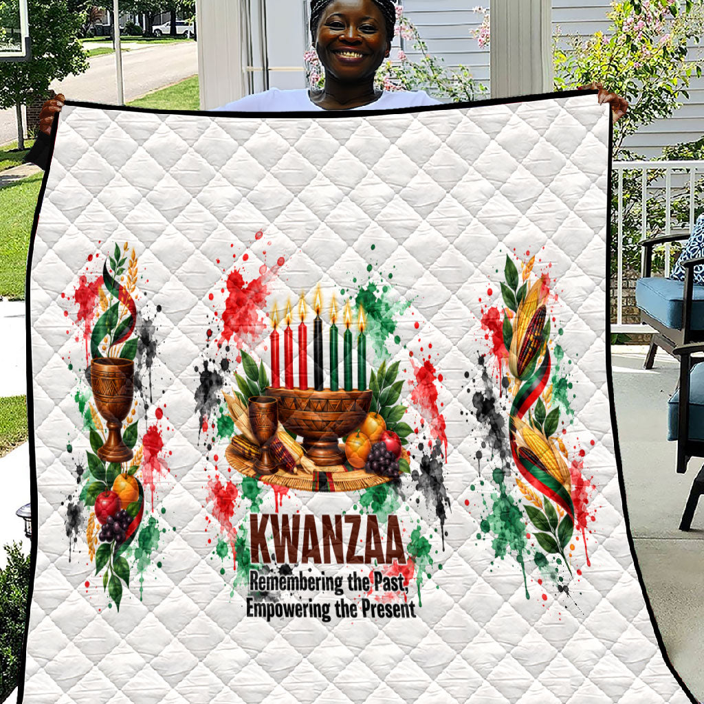 Kwanzaa Pan African Quilt - Mishumaa Saba - Black History - Watercolor Art