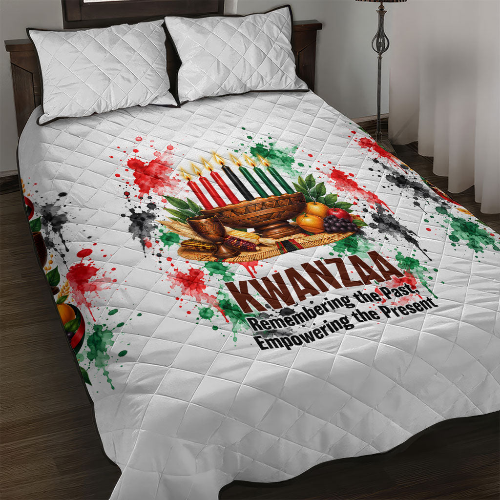 Kwanzaa Pan African Quilt Bed Set - Mishumaa Saba - Black History - Watercolor Art
